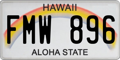 HI license plate FMW896