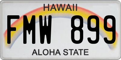 HI license plate FMW899