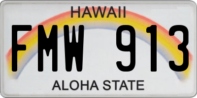 HI license plate FMW913