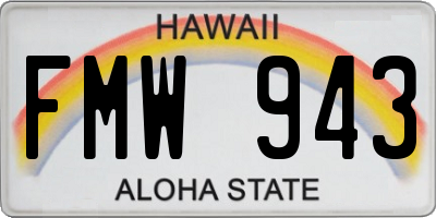 HI license plate FMW943