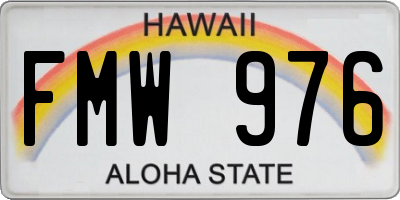 HI license plate FMW976