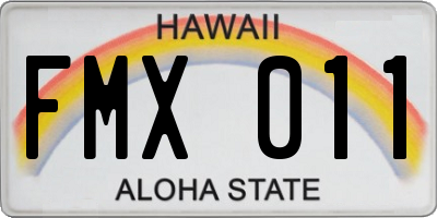 HI license plate FMX011