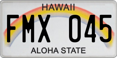HI license plate FMX045