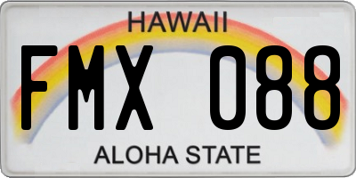 HI license plate FMX088
