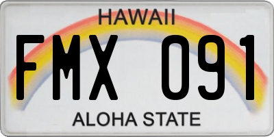 HI license plate FMX091