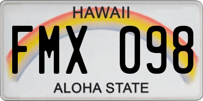 HI license plate FMX098