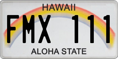 HI license plate FMX111
