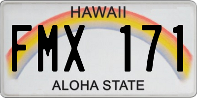 HI license plate FMX171