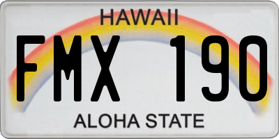 HI license plate FMX190