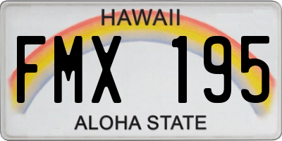 HI license plate FMX195