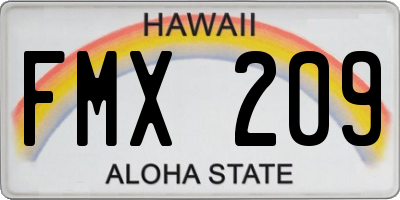 HI license plate FMX209