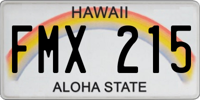 HI license plate FMX215
