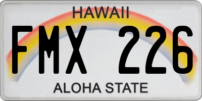 HI license plate FMX226