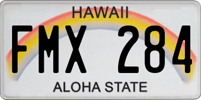 HI license plate FMX284
