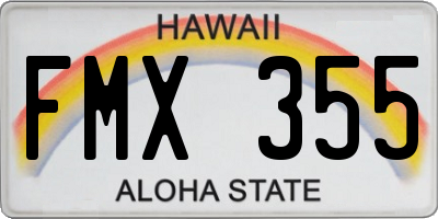 HI license plate FMX355