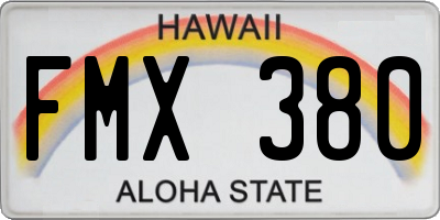 HI license plate FMX380