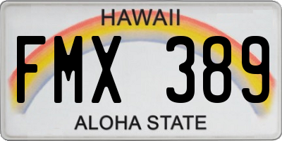 HI license plate FMX389