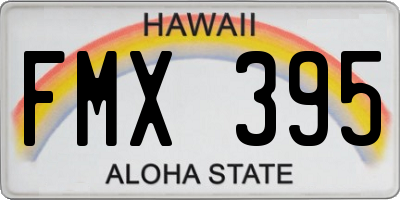 HI license plate FMX395