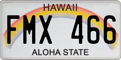 HI license plate FMX466