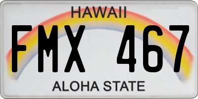 HI license plate FMX467