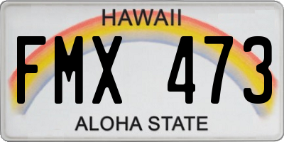 HI license plate FMX473