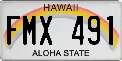 HI license plate FMX491