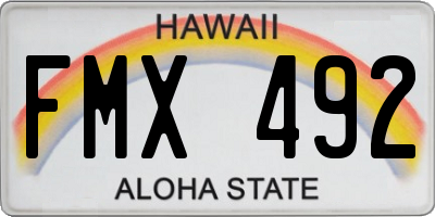 HI license plate FMX492