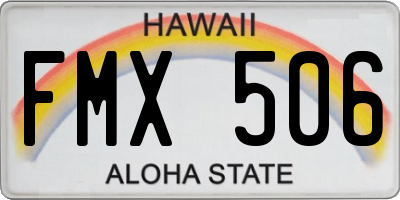HI license plate FMX506