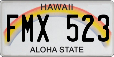 HI license plate FMX523