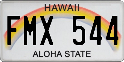 HI license plate FMX544