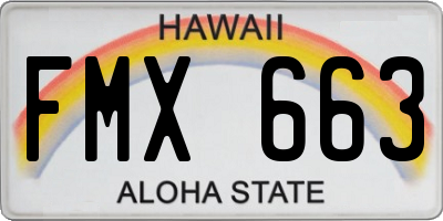 HI license plate FMX663