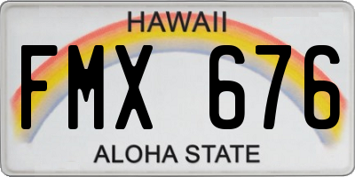 HI license plate FMX676
