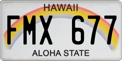 HI license plate FMX677