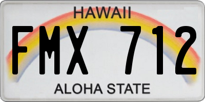 HI license plate FMX712
