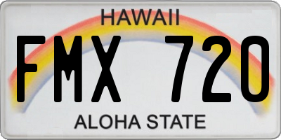 HI license plate FMX720