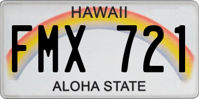 HI license plate FMX721