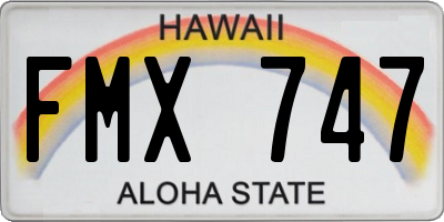 HI license plate FMX747