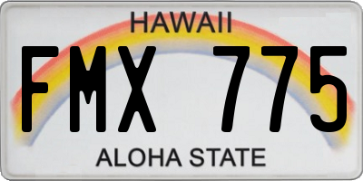 HI license plate FMX775