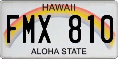 HI license plate FMX810