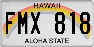 HI license plate FMX818