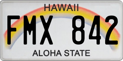 HI license plate FMX842