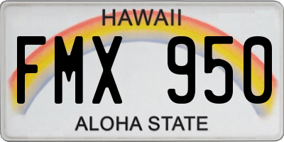 HI license plate FMX950