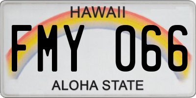 HI license plate FMY066