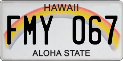 HI license plate FMY067