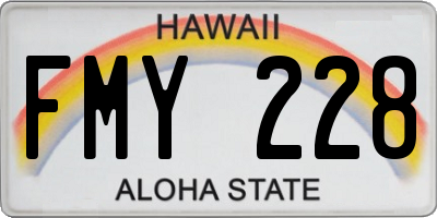 HI license plate FMY228