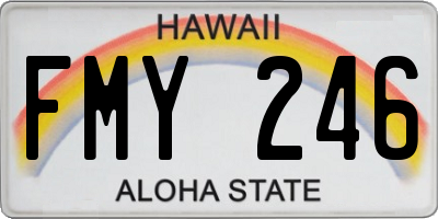 HI license plate FMY246