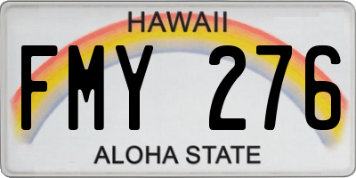 HI license plate FMY276