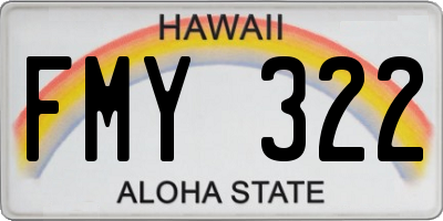 HI license plate FMY322