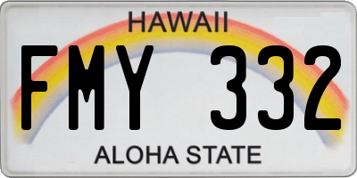HI license plate FMY332