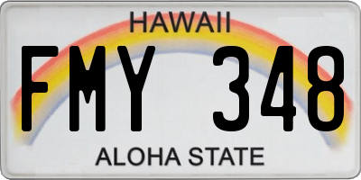 HI license plate FMY348